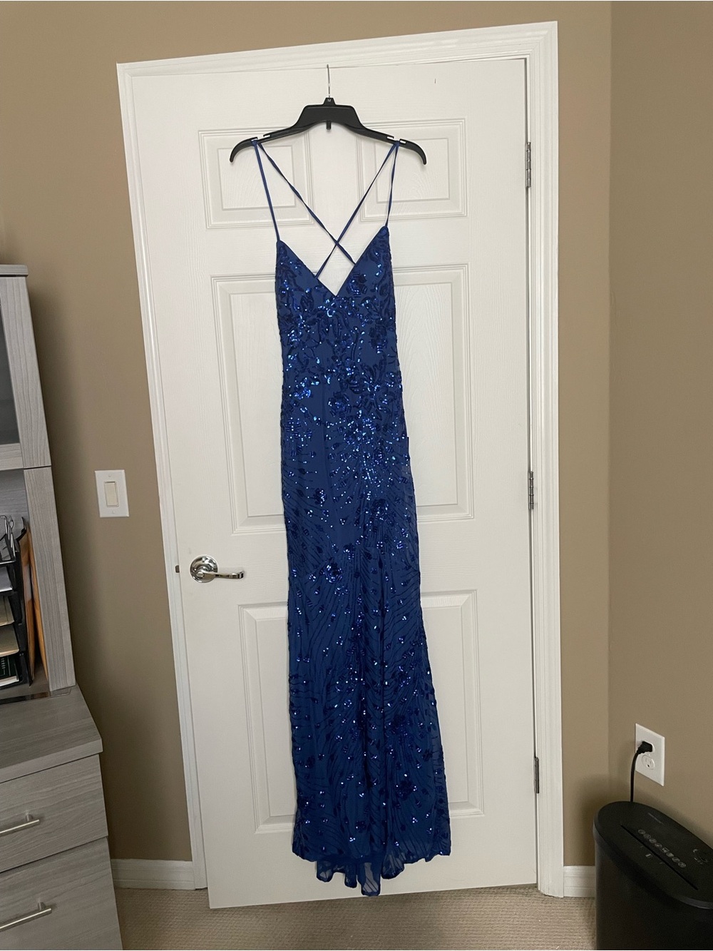 Lulu's Royal Blue Sequin Evening Dress